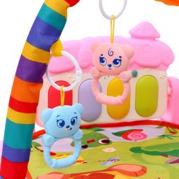 Музыкальный развивающий коврик Милые зверята, русское озвучивание, цвет розовый - Zabiaka фото 2