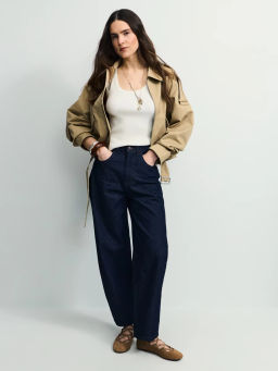 Джинсы barrel с высокой посадкой / Zarina