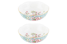 Розетка д/варенья 2 пр. 9,5*9,5*3 см 120 мл Яблоневый цвет на голубом NEW BONE CHINA