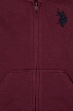 Erkek _ocuk Bordo Fermuarl_ Kap__onlu _rme H_rka - U.s. polo assn фото 3