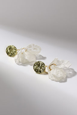 Серьги ассорти «Ветер», бабочка, малые, белые в золоте