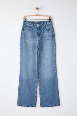 TRENDYOLMILLA Mavi Soluk Efekt Vintage Yuksek Bel Wide Leg Jeans TWOAW24JE00089  фото 7