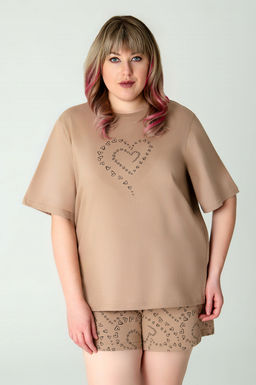 Арт. 9163 Пижама с шортами 50-58 (5 шт) Цвет:коричневый - Калинка фото 15