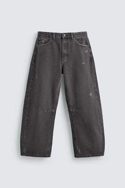 PANTAL?N BARREL FIT LAVADO / Gris oscuro - Zara фото 7