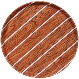 Цена за 2 шт. Поднос пластиковый "WOOD" 35см белая полоса