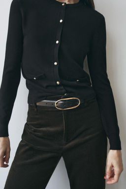 PLAIN KNIT CARDIGAN WITH GOLD BUTTONS - Zara фото 6