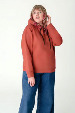 Арт. 15115 Худи женское с капюшоном 46-54 (5 шт) Цвет:терракотовый - Калинка фото 9