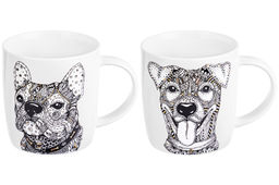 Набор 2 кружек 380 мл 12,5*9*9,3 см "Собаки" NEW BONE CHINA