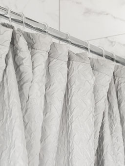 Шторка для ванной 200x200 светло-серый полиэстер - Denastia фото 6