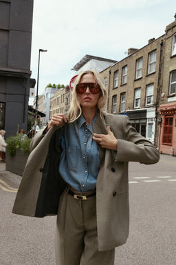 DOUBLE-BREASTED BLAZER WITH SHOULDER PADS - Zara фото 6