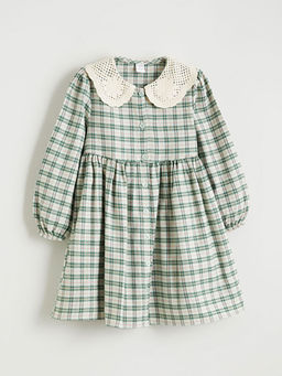 Bebe Yaka Ekose K?z ?ocuk Elbise