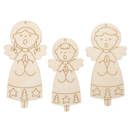 Заготовка для декорирования Mr. Carving ВД-1178 Набор Поющие ангелы фанера 0.3 см 5х9,5см.,4х8см.,4.5х9см