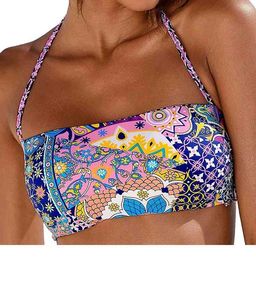 Купальник раздельный, сиреневый/пестрый