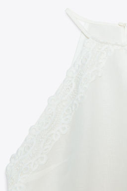 HALTER TOP WITH CROCHET DETAIL - Zara фото 12