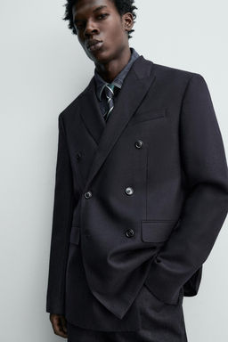 DOUBLE-BREASTED 100% WOOL FLANNEL BLAZER - Zara фото 5