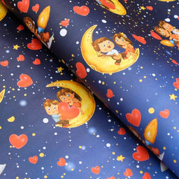 Цена за 10 шт. Бумага упаковочная глянцевая Любовная парочка, 70 х 100 см - UPAK LAND фото 3