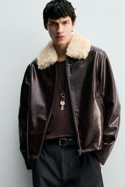 CONTRAST VINYL FINISH JACKET - Zara фото 5