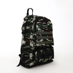 Рюкзак туристический на молнии, с увеличением, 4 наружных кармана, цвет зелёный - Simaland фото 3