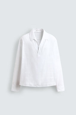 CAMISA POLO ESTRUCTURA / Blanco - Zara фото 8