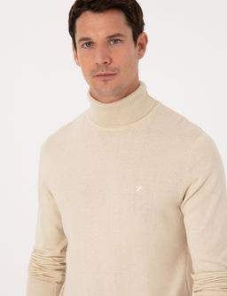 Bej Slim Fit Basic Kazak