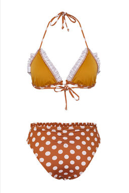 TRENDYOLMILLA Puantiyeli Ucgen F?rf?rl? Regular Bikini Tak?m? TBESS25BT00040  фото 6