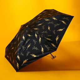 Зонт Чёрное золото, 6 спиц, складывается в размер телефона. - Simaland фото 2