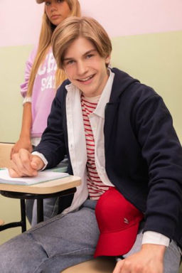 Erkek Cocuk Basic Duz Lacivert Kapusonlu Cepli Fermuarl? Okul H?rkas?