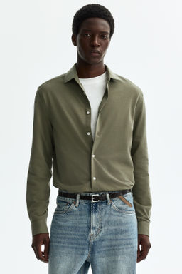 Camisa en tejido el?stico multidirecci?n Slim Fit - H&m фото 9