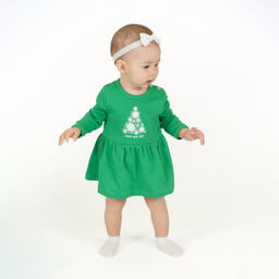 Боди-платье ясельное зеленое БД-1501 (68, 44)