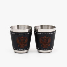 Подарочный набор Герб РФ: фляжка 240 мл, 4 стопки, воронка