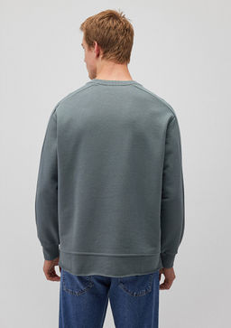 Bisiklet Yaka Yesil Sweatshirt - Mavi фото 4