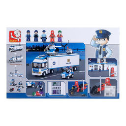 Конструктор блочный для мальчиков Полиция «Мобильный полицейский участок», 2 варианта сборки, 572 детали