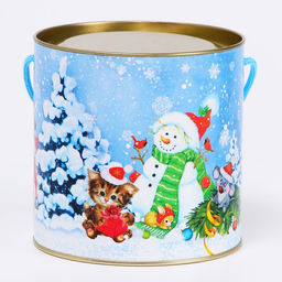 Подарочная новогодняя коробка - тубус Игра в снежки 120?120 мм - Simaland фото 3