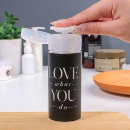 Флакон с помпой Love what you do, 150 мл, чёрный, белый
