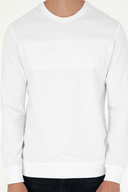 Мужской белый базовый свитшот - U.s. polo assn фото 6