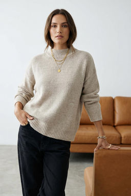 Tas Genis Kal?p Yumusak Dokulu Triko Kazak TWOAW25KZ00168