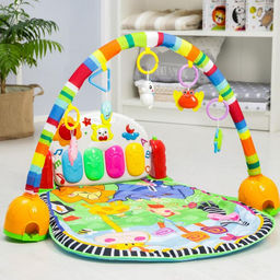 Развивающий музыкальный коврик «РазвивайКа», пианино, 5 игрушек, размер 94х62 см