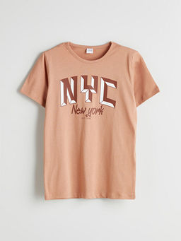 Bisiklet Yaka New York Bask?l? Erkek ?ocuk ?ortlu Pijama Tak?m?