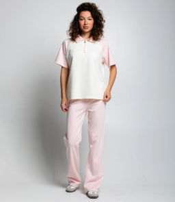 Спортивный костюм #КТ6605 (3), розовый, кремовый