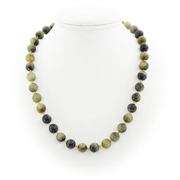 Бусы из тигрового глаза, круглые бусины 10мм, короткие 50см