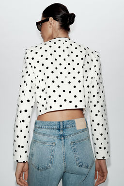 BLAZER CORTA LUNARES / Crudo / Negro - Zara фото 5