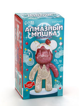 Алмазная мозаика на фигурке Медведь - пироженка