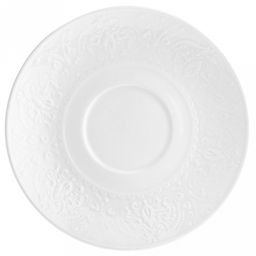 "Русь" Блюдце фарфоровое д160мм h23мм, белый, рельефный декор (подходит для чашки код 104845) (Китай)