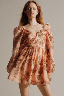 Vestido de manga abullonada con lazada - H&m фото 2