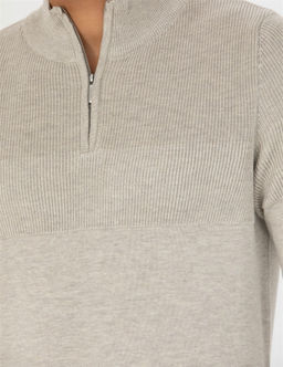 Kum Melanj Slim Fit Fermuarl_ Dik Yaka Triko Kazak - Pierre cardin фото 7
