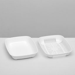 Туалет округлый с сеткой 33.5×25×6 см, белый