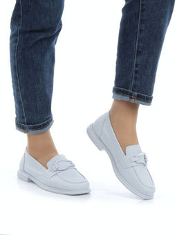 03-PDD196-2 GRAY/BLUE Лоферы женские (натуральная кожа) - Фабричный китай фото 3