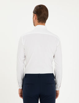 Beyaz Slim Fit Uzun Kollu G_mlek