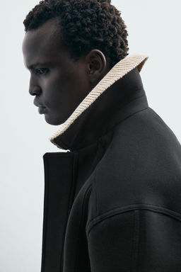NEOPRENE-EFFECT JACKET WITH CONTRAST COLLAR - Zara фото 16