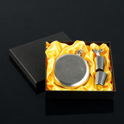 Подарочный набор 4 в 1 СССР: фляжка 240 мл, 2 стопки, воронка, хромированная